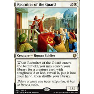 Recruiter of the Guard การ์ด Magic The Gathering ของแท้ จากชุด Conspiracy - Take the Crown