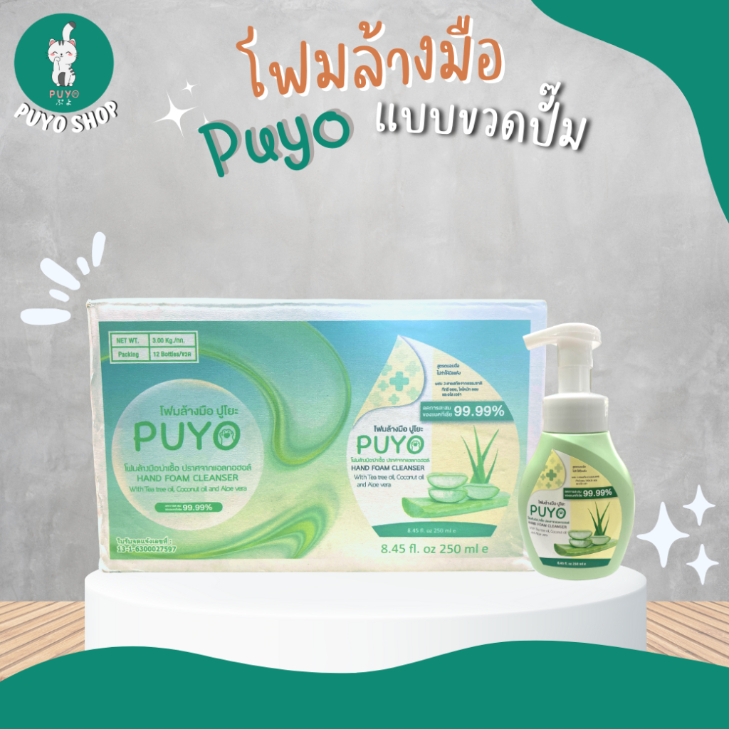 (ยกลัง) โฟมล้างมือยกลัง โฟมล้างมืออนามัยปุโยะ PUYO HAND FOAM CLEANSER แบบถุงรีฟิล 24 ถุง/ลัง