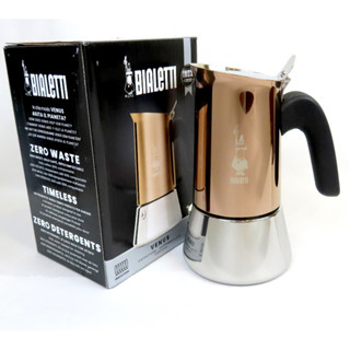 Bialetti Venus 4 ถ้วย เตาแม่เหล็กไฟฟ้า Copper 4 cup Induction Gas Ceramic Moka Pot