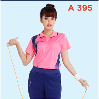 เสื้อโปโลทรงตรงFlyhawk A396 เข้ารูป A395 สีชมพู