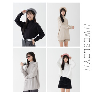 Front Nine : Wesley Sweater เสื้อสเวตเตอร์ไหมพรม คอพับ ทรง Oversize