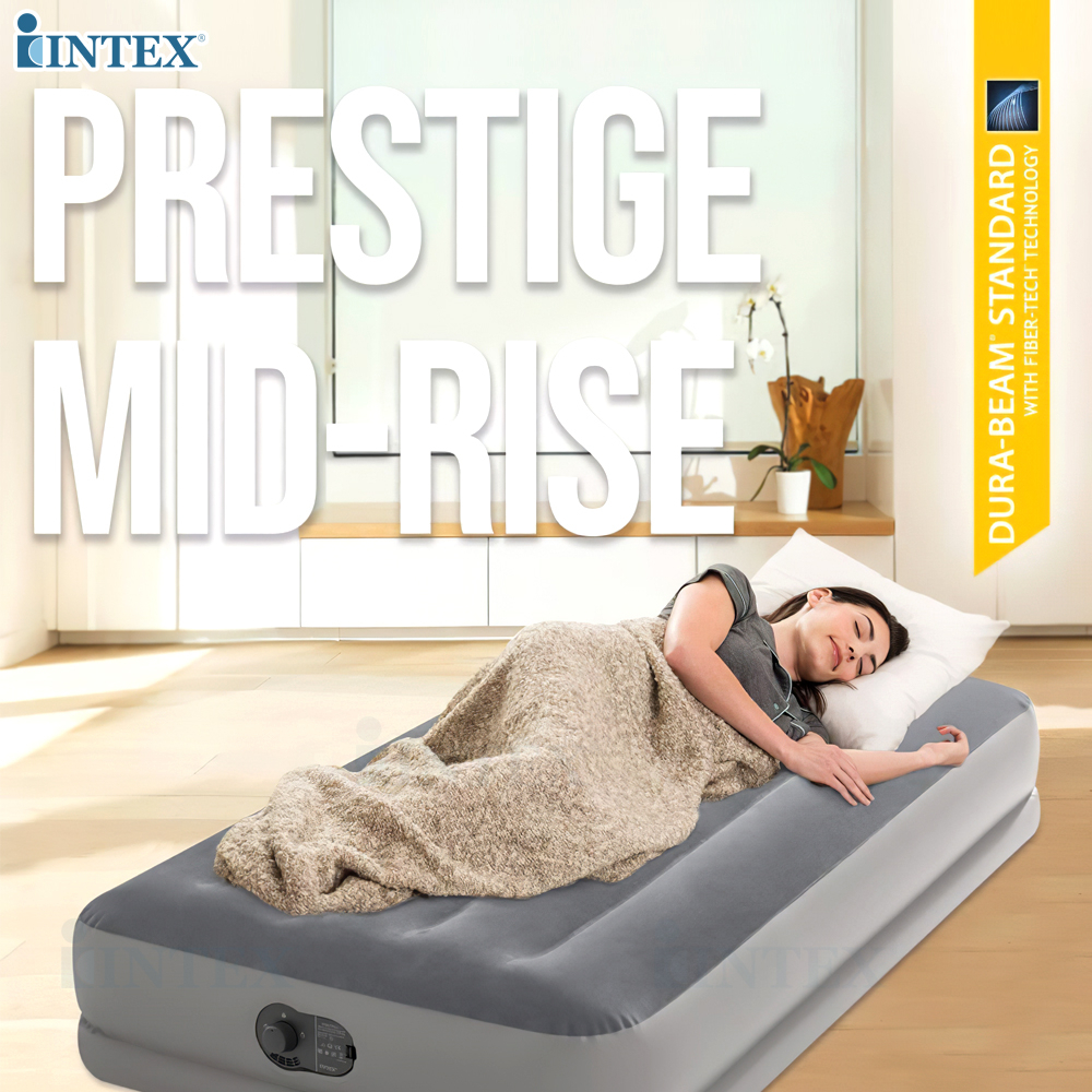 INTEX ที่นอน ที่นอนเป่าลม DURA-BEAM STANDARD PRESTIGE AIRBED W/FASTFILL USB PUMP