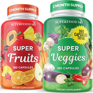 🌳สุดยอดอาหารเสริมเพื่อสุขภาพ🍎 Superfood Fruit and Veggie Supplement - 360 Fruit and Veggie Capsules