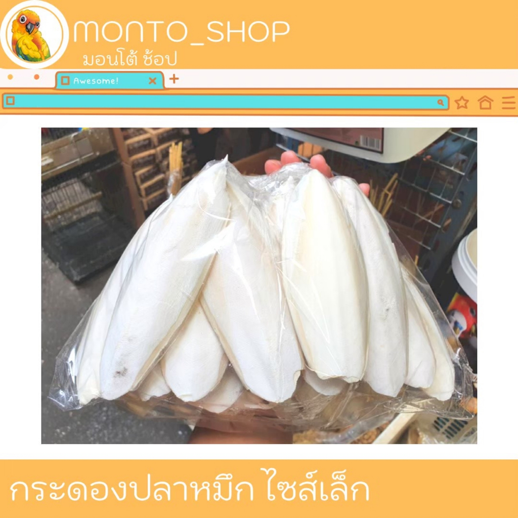 อาหารนก กระดองปลาหมึก / ลิ้นทะเล 200กรัม ไซค์เล็ก (กรุณาอ่านรายละเอียดก่อนสั่งซื้อ)