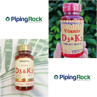 วิตามินดี 3 วิตามินเค 2 Vitamin D3 &amp; K2 (MK-7) 45 mcg (Piping Rock®)