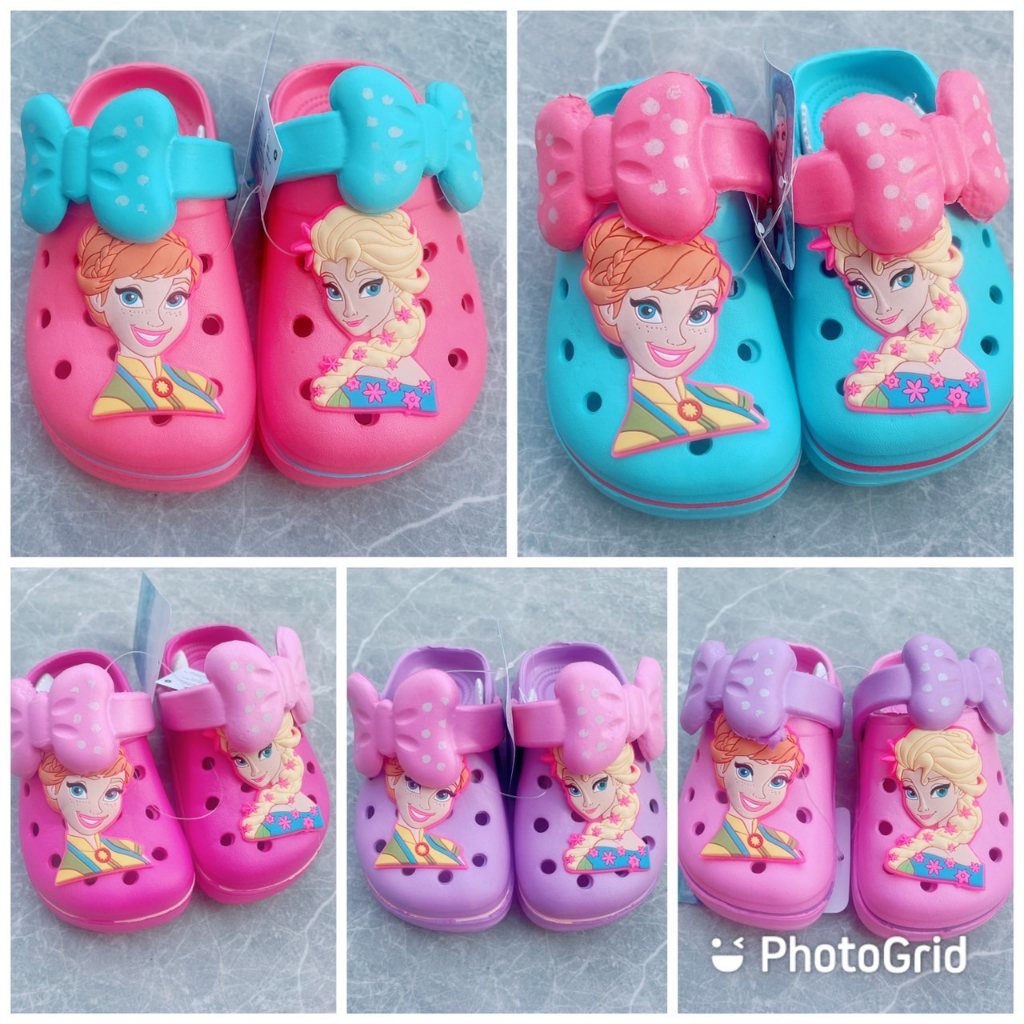 รองเท้าเด็ก รองเท้ารัดส้นหัวโต ลายเจ้าหญิงเอลซ่า ลาย FROZEN ลิขสิทธิ์ของแท้
