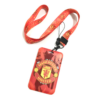 MAN U ที่ใส่บัตร ซองใส่บัตร ที่ใส่บัตร พร้อมสายคล้องคอ(2cm) ลาย แมน ยูไนเต็ด แดง สายแดง สำหรับบัตร 5.5x8.5cm  8118 SHOP