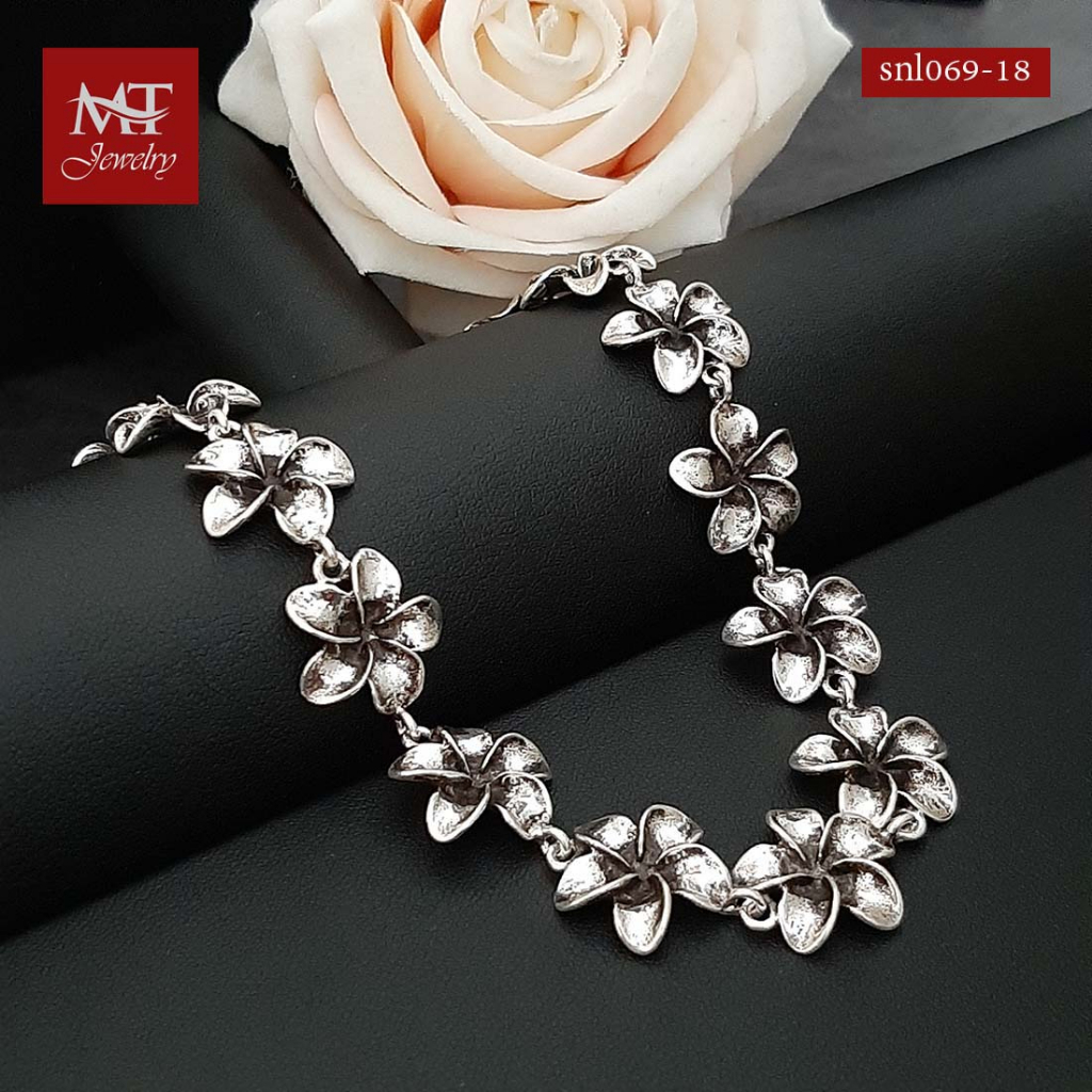 MT สร้อยคอเงินแท้ สร้อยคอ ดอกลีลาวดี ยาว 18 นิ้ว Silver Necklace (snl069-18) MT Jewelry มณีธารา