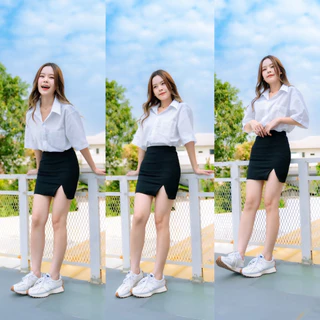 เสื้อนักศึกษาทรงบอย เสื้อ ทรง บอย ทรงตรงไม่เข้ารูป Oversize [Sz.36-56] (ทรงบอยมีกระเป๋า•ผ้าไมโคร•ผ้าคอมทวิว•ผ้าดิบ)