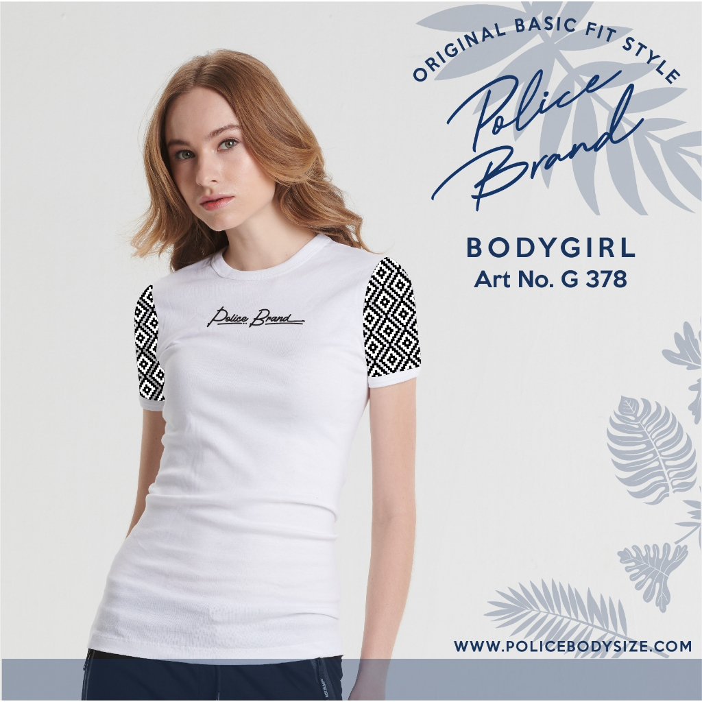 เสื้อคอกลม Police Bodygirl เสื้อทรงพอดีตัว G378 — صورة 2