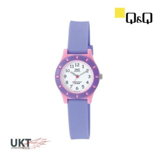 Q&amp;Q Japan Original นาฬิกา สำหรับเด็ก สายพลาสติก PU สีม่วง VQ13J014Y