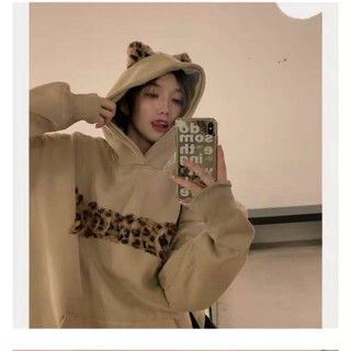 🐯🐯 เสื้อ​สเวตเตอร์​ทรงโอเวอร์​ไซร์​แบบสวม​ ลายเสือ​ งานสไตล์เกาหลี​ มีหมวกฮู้ด​ มีกระเป๋าล้วงทั้ง2ข้าง