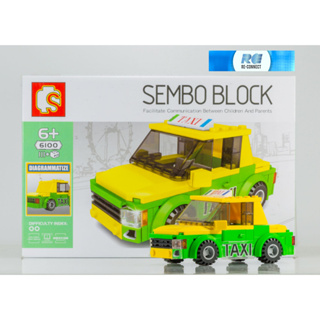 บล็อกตัวต่อรถยนต์ เลโก้จีน รถแท็กซี่ไทย เดินทาง ขนส่ง ของเล่น สะสม SEMBO BLOCK TAXI Thai Car 111 PCS SD6100 LEGO China