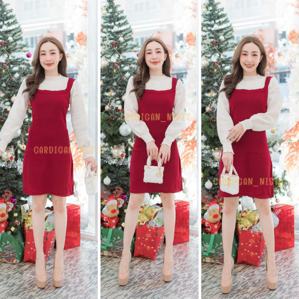 [💌  TGETUEU ลด 120] 🔥พร้อมส่งจ้า ยอดขาย 5000 ตัว🔥เดรสไหมพรม ยาว- สั้น ขายดีมากกก💖💖 CARDIGAN_NISTA​