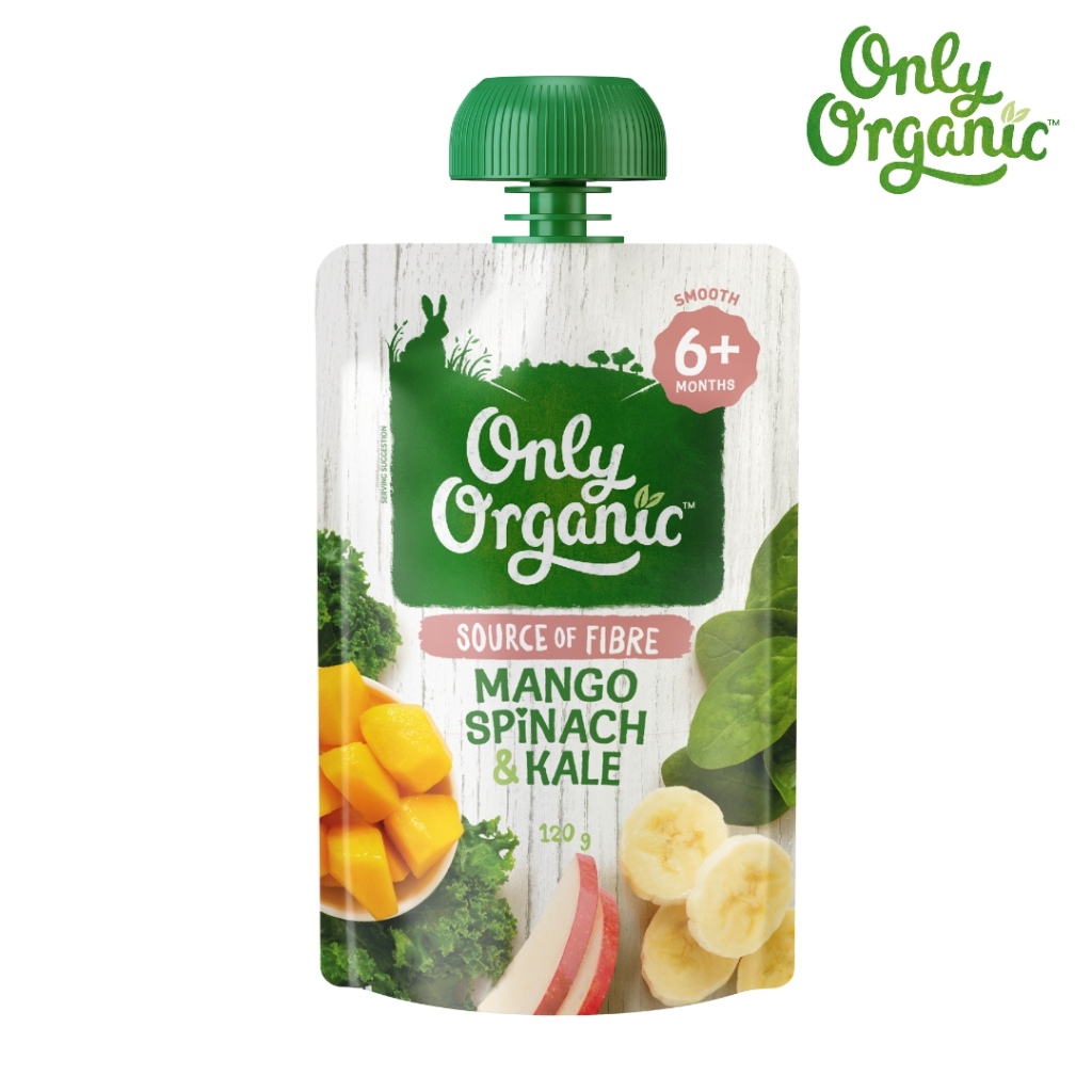 Only Organic มะม่วง ผักปวยเล้ง & ผักเคล , Organic Baby Foods 6+ Months