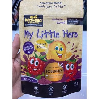 Superfoods My Little Hero Berry Taste ( Marvella Brand ) 100 G. เครื่องดื่ม สำหรับทำ สมูทตี้ รสเบอร์รี่ ( ตรา มาเวลล่า ) จากประเทศ ออสเตรเลีย