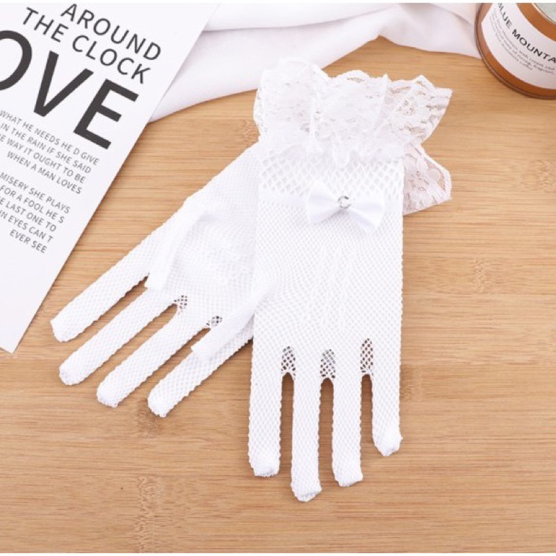 พร้อมส่งจาก กทม 🧡 ถุงมือลูกไม้ตะข่ายฟรีไซส์ สวมนิ้ว สวย ปัง ยืดได้เยอะมาก - รูปที่ 3