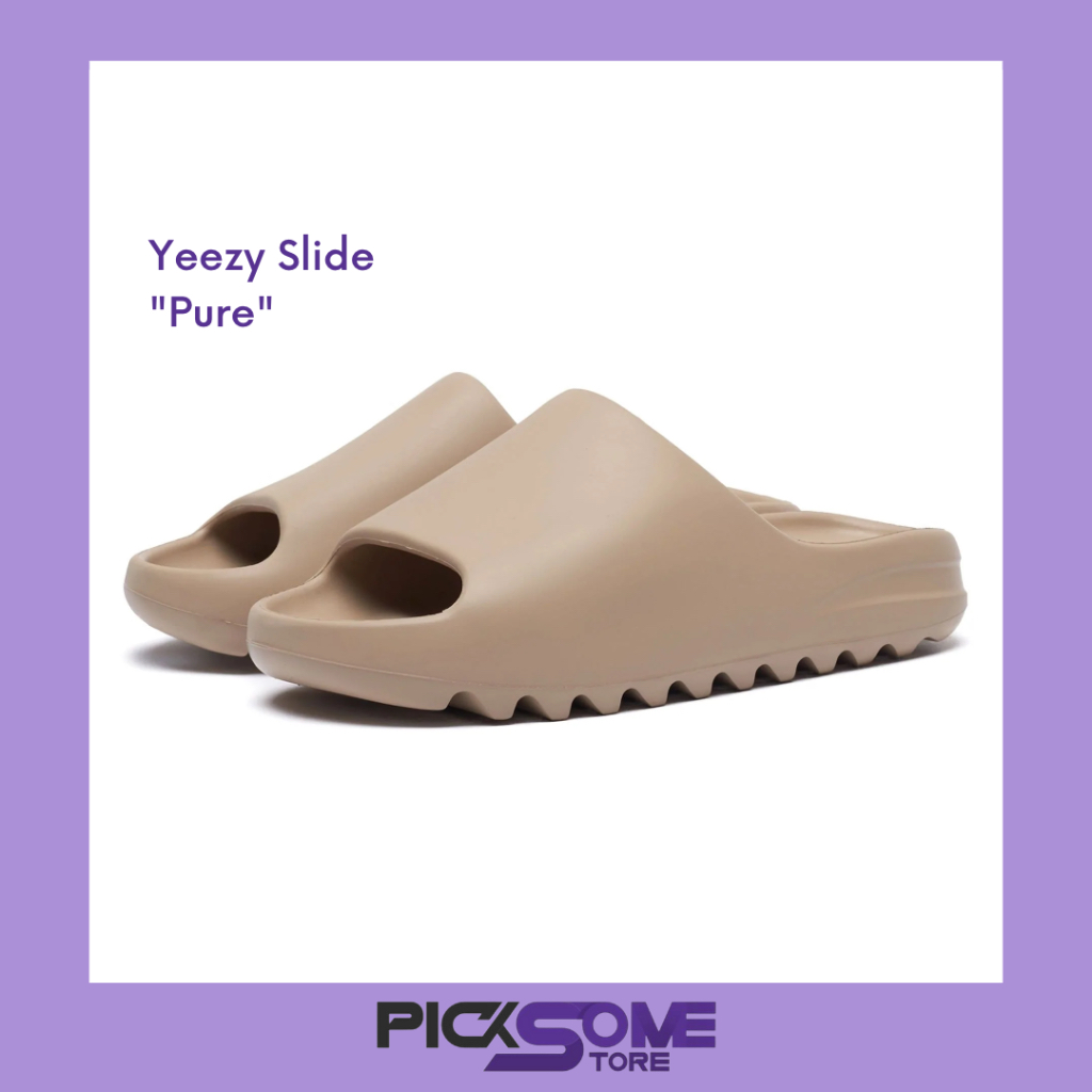 พร้อมส่ง รองเท้าแตะ Adidas Yeezy Slide ของแท้ สี PURE (สีครีม)