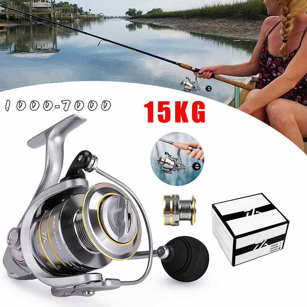 【2- 3 วัน ที่จะถึง】Daiwa Fishing Reel อัตราส่วนความเร็วสูง: 5.5:1 แรงลากสูงสุด15KG  รอกตกปลาโลหะ KSA