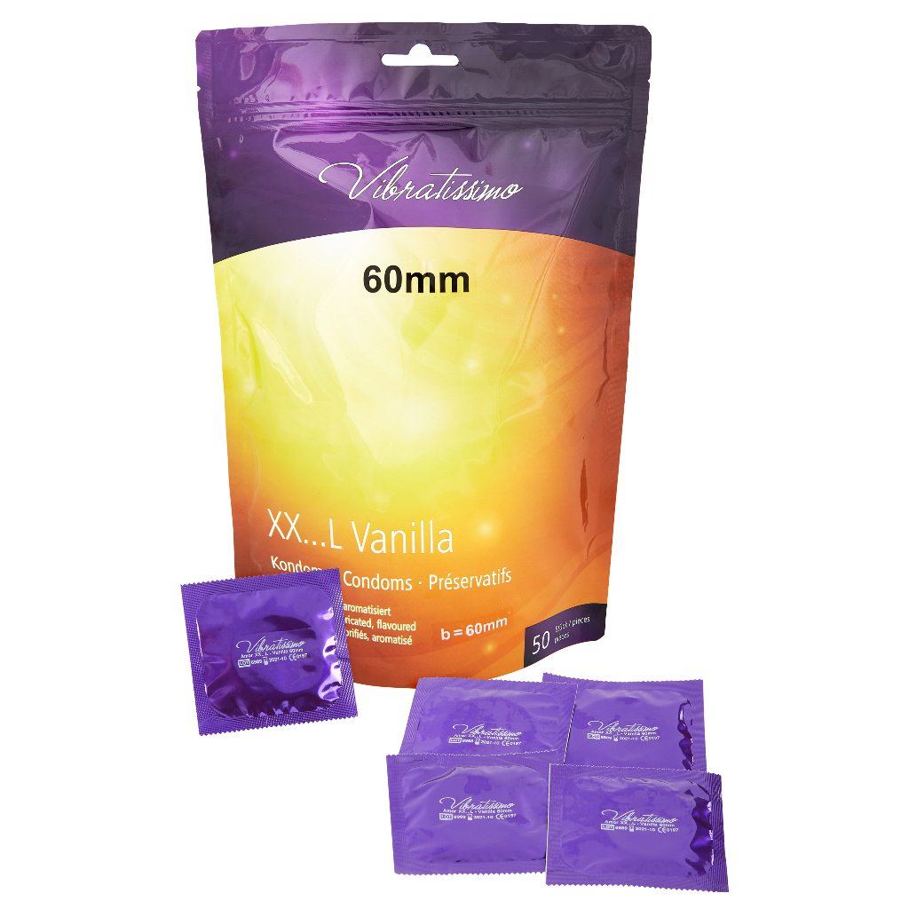 พร้อมส่ง! Fast shipping from BKK Vibratissimo Condom 60mm (XXL) ถุงยางอนามัย 60 มม (XXL)