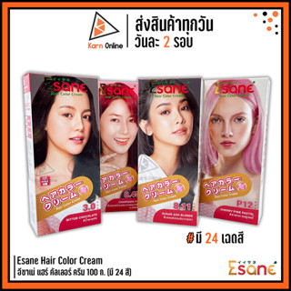 Esane Hair Color Cream ครีมย้อมผม อีซาเน่ แฮร์ คัลเลอร์ ครีม 100 ก. (มี 25 สี) กลิ่นไม่ฉุน สีผมโดดเด่น เป็นประกาย เงางาม