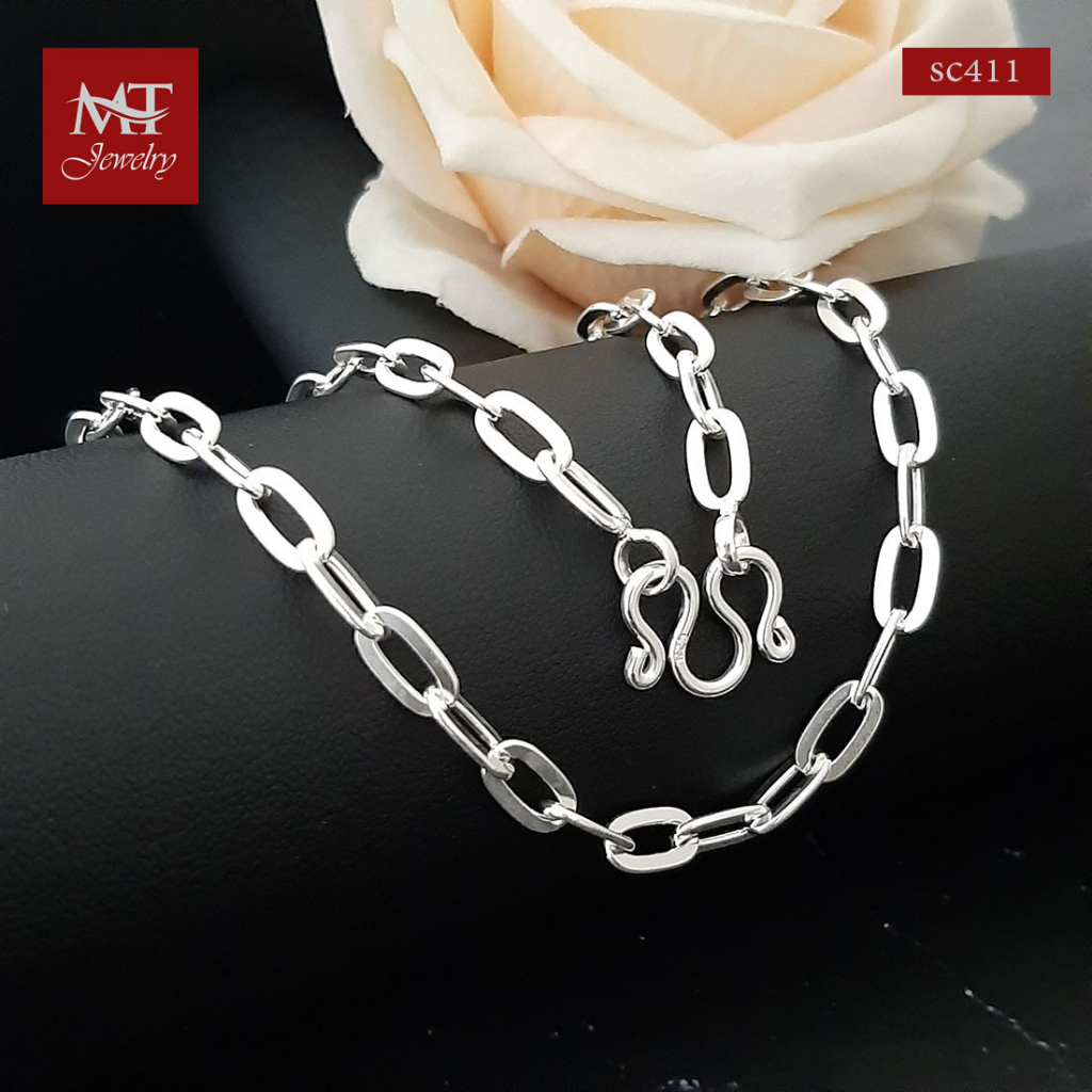 MT สร้อยคอเงินแท้ โซ่เรือ โซ่ฝรั่ง กว้าง 5 มม ยาว 16 18 20 22 24 25 26 นิ้ว Chain (sc411) MT Jew