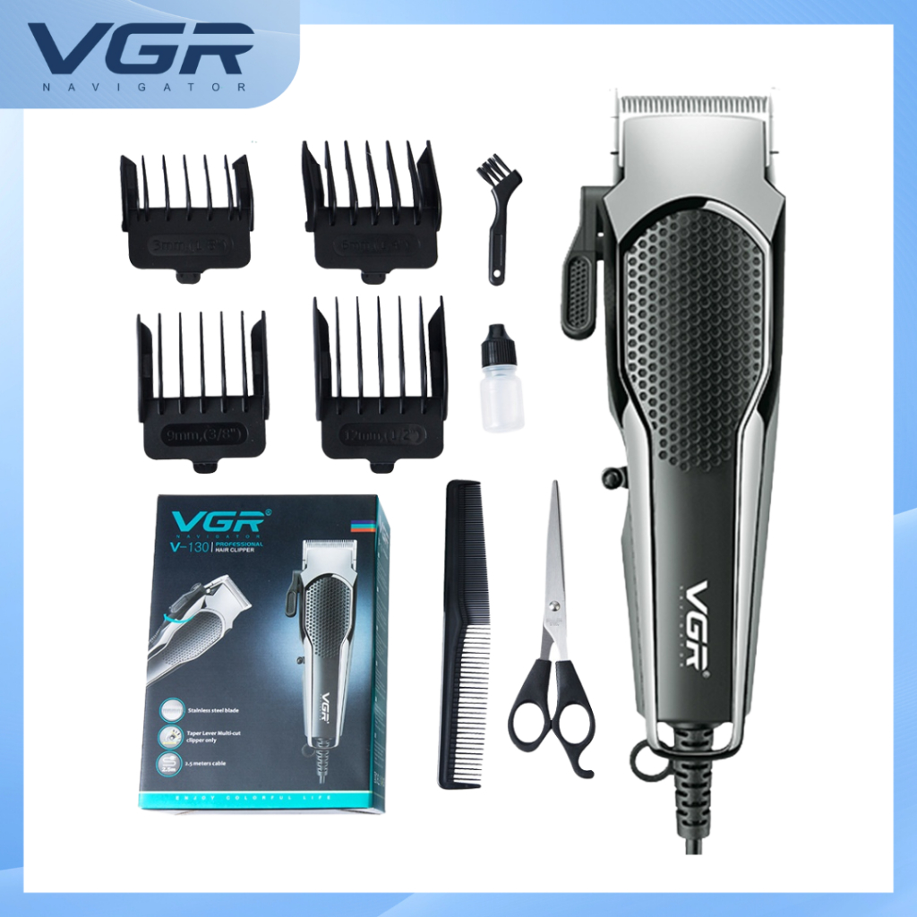 VGR V-130 ชาร์จผม Clipper ไฟฟ้าผม Trimmer Beard มีดโกนสำหรับผู้ชายตัดผม 0.1 มม.Salon ตัดผมเครื่องโกน