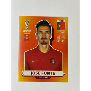 สติ๊กเกอร์สะสม Jose Fonte ฟุตบอลโลก Worldcup 2022 Portugal ของสะสมทีมฟุตบอล โปรตุเกส