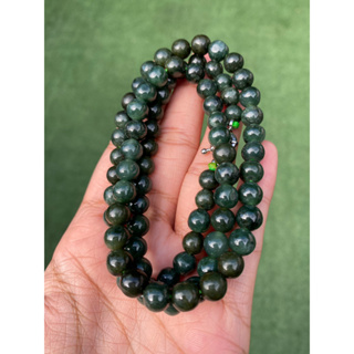 สร้อยคอหยก (Jadeite Necklace) ดิบ ไม่ผ่านการปรับปรุง (Type A) พม่า (Myanmar) หยก พม่า แท้ Jade