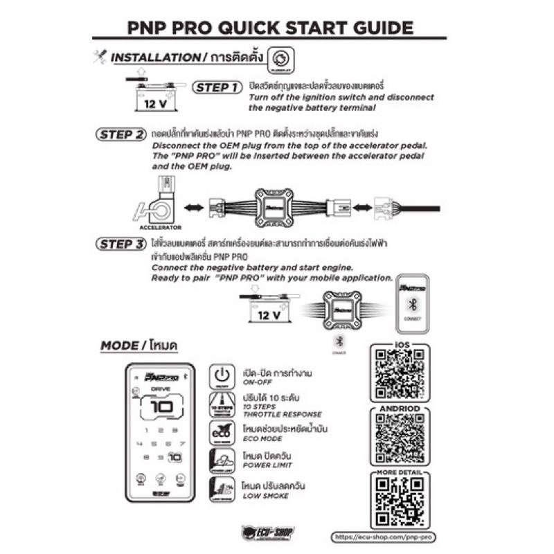 กล่องคันเร่งไฟฟ้า Ecu Shop New‼️PNP Pro ปรับผ่านมือถือได้ 10ระดับ