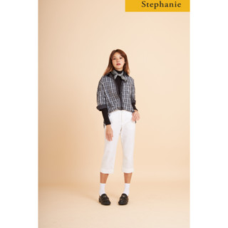 Stephanie  เสื้อเชิ้ตแขนสามส่วนสีเทา(OWSF7GY)