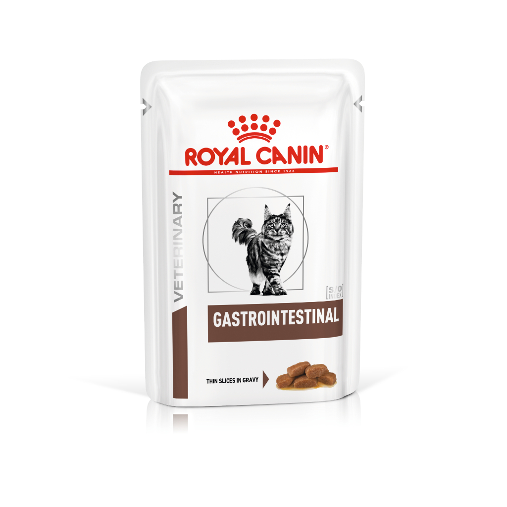 Royal canin gastro intestinal อาหารแก้ท้องเสียแมว85กรัม 1ซอง