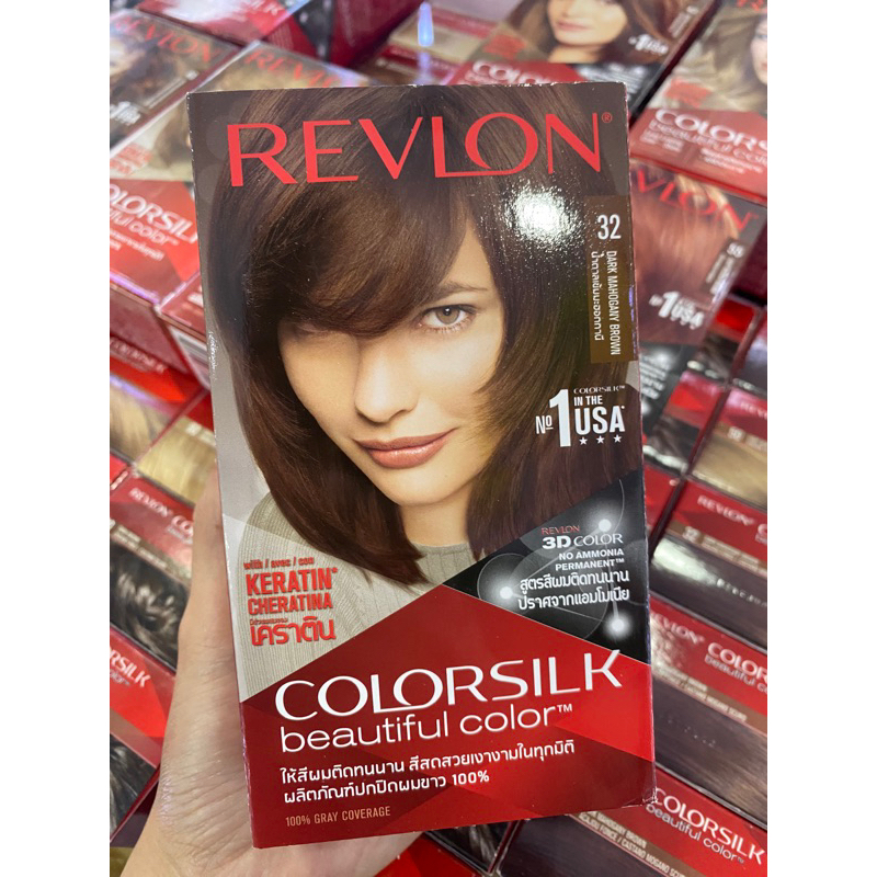 ครีมย้อมผม Revlon No.32 สีน้ำตาลเข้ม มะฮอกกานี