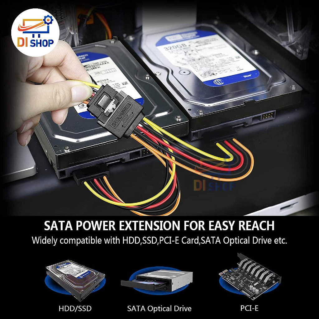 สาย SATA to SATA Y CABLE 1 ออก 2 สายSata Power 1ออก2 สายฮาร์ดดิส HDD Sata - รูปที่ 6