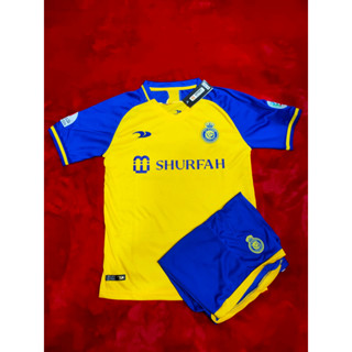 "ชุดกีฬา ฟุตบอลทีม อัลนาส ALNASSR ชุดสโมสร ผู้ใหญ่ เสือพร้อมกางเกง ขนาดไซส์ M L XL"