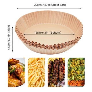 กระดาษรองหม้อทอดไร้น้ำมัน food grade แผ่นรองหม้อทอด 50/100 ชิ้น/แพ็ค