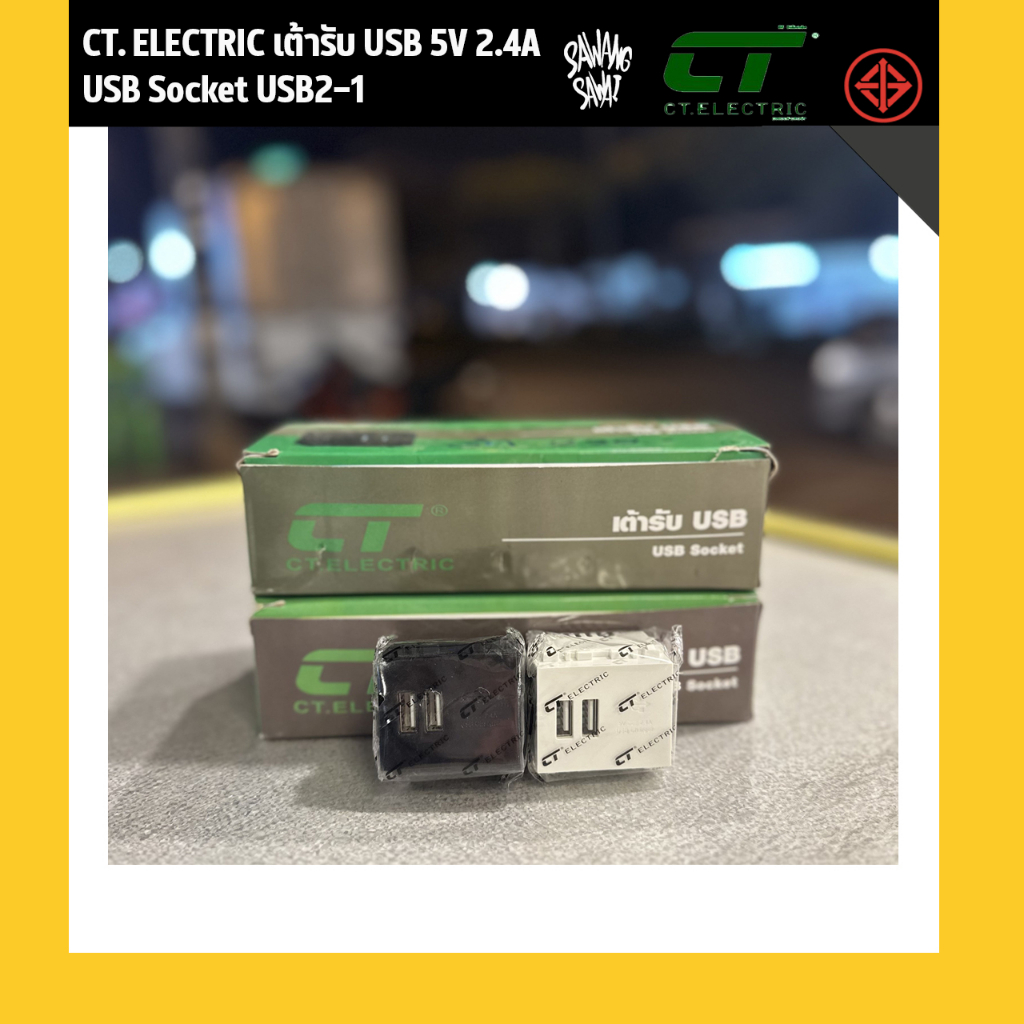 CT. ELECTRIC เต้ารับ USB 5V 2.4A USB Socket USB2-1