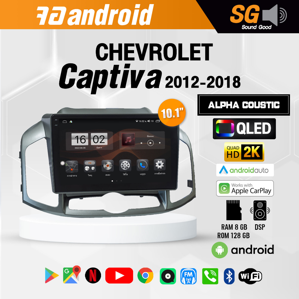 จอ Andriod จอตรงรุ่น Chevrolet Captiva 2012-2018 ขนาด 10.1 นิ้ว !!! รับประกันถึง 1 ปี ยี่ห้อ Alpha Coustic