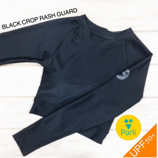 BLACK CROP RASHGUARD