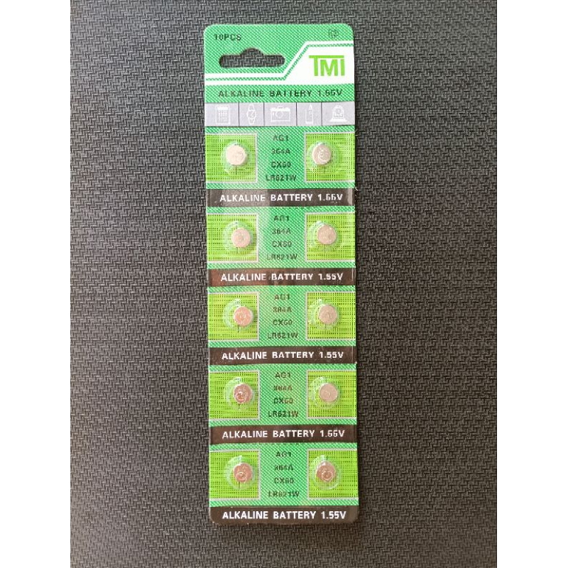 ถ่านกระดุม ถ่านนาฬิกา   AG1 364A CX60 LR621W ราคาแผงละ15บาท
