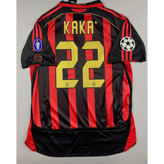 เสื้อบอล ย้อนยุค เอซี มิลาน เหย้า 2006-07 Retro AC Milan Home พร้อมเบอร์ชื่อ 22 KAKA อาร์มกัลโช่ตรงปี ถ้วยแชมป์ 6 เรโทร