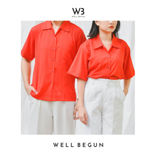 Italian Silk Short Sleeve  • Red • เสื้อเชิ้ตแขนสั้น มีกระเป๋าหน้า