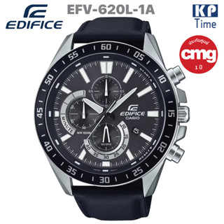 Casio Edifice นาฬิกาข้อมือผู้ชาย สายหนังแท้ รุ่น EFV-620L-1A ของแท้ประกันศูนย์ CMG