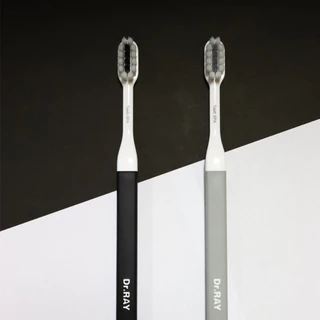 Dr.RAY ยาสีฟันเจล 150g สูตรชาร์โคล + แปรงสีฟันขน 4,560 เส้น 2ด้าม No.T5A