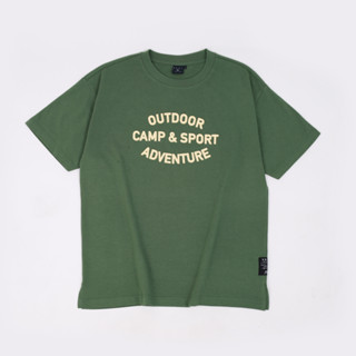 DBGS เสื้อยืดคอกลม ทรง Oversize พิมพ์ลาย Outdoor Camp &amp; Sport