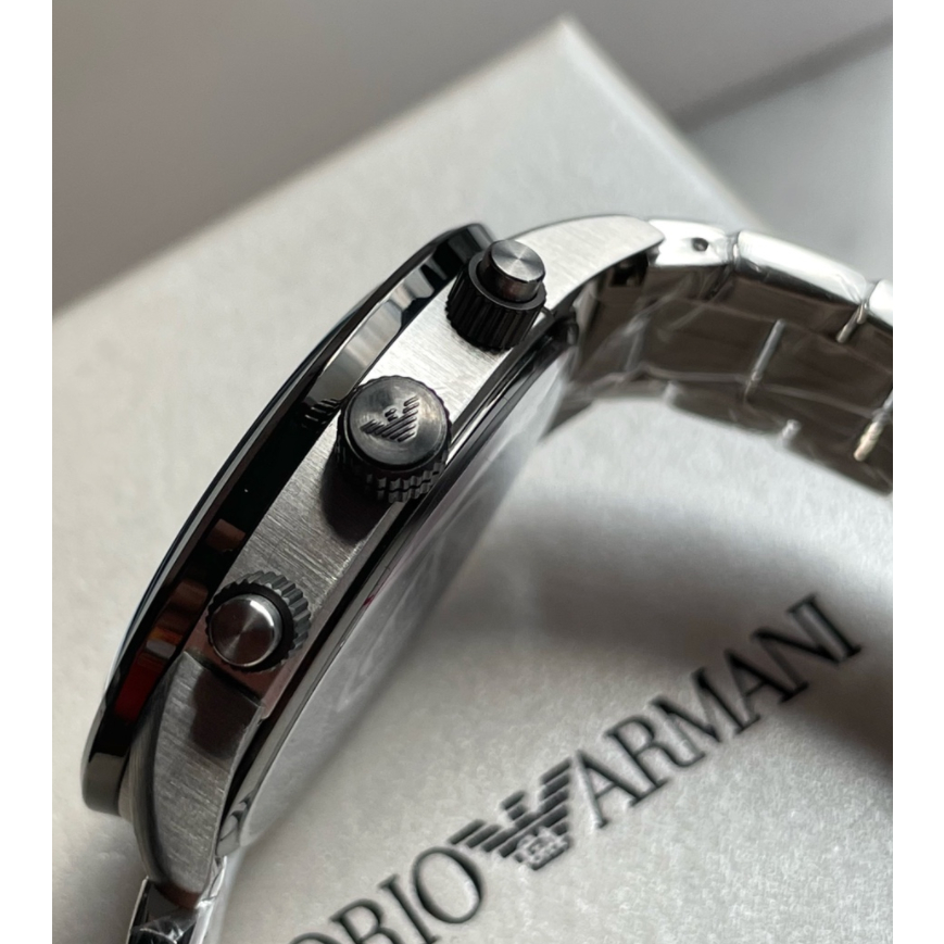 Emporio Armani Men's Chronograph Date Bracelet Strap Watch, Black/Silver AR11391 AR11241 AR11521 43mm