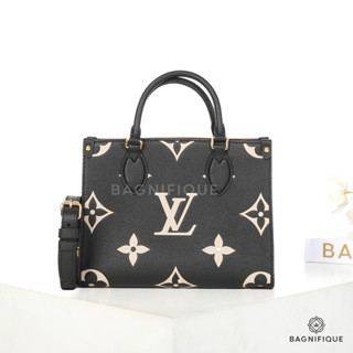 NEW LOUIS VUITTON ON THE GO PM BLACK GIANT MONOGRAM CALF GHW MICROCHIP