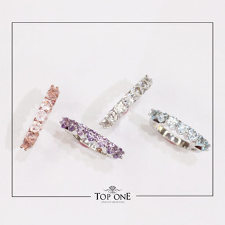 Top1Jewelry แหวนพลอยแท้ Blue Topaz Amethyst Rose Quartz White Topaz