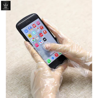 ถุงมือพลาสติก แบบใช้แล้วทิ้ง 1 กล่อง 100 ชิ้น ถุงมือพลาสติกใส ฟู้ดเกรด สำหรับทำอาหาร ถุงมือทำอาหาร