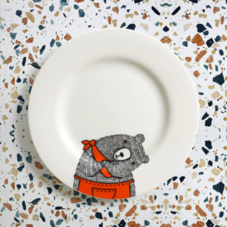Curious Bear - KAV Plate จานเซรามิค